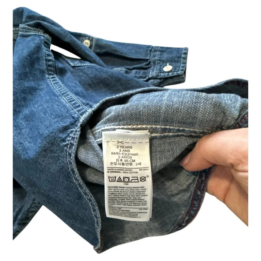 GAP toddler boys denim button down shirt 2T - Picture 5 of 5
